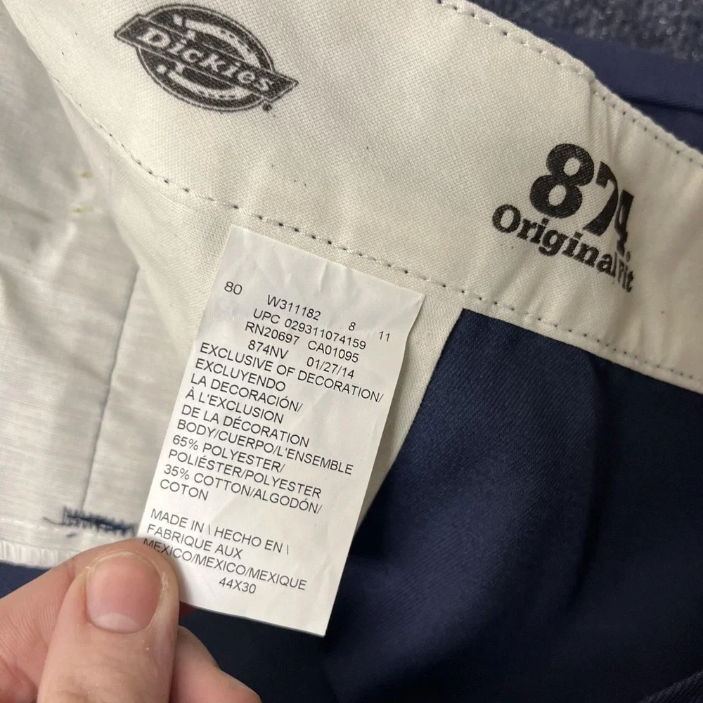 Dickies Pants‎ Mens 44x30 Blue 874 Original Fit Work Chino Straight Leg